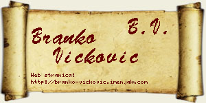 Branko Vicković vizit kartica